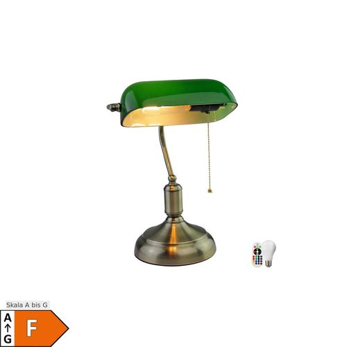 3800170238152 - Antike RGB LED Schreibtischlampe mit grünem Glasschirm 3800170238152 - Antike RGB LED Schreibtischlampe mit grünem Glasschirm