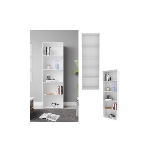 4066731269242 - Livinity Bücherregal Bob 190 x 60 cm Weiß Wohnzimmer Standregal mit 5 Fächern 4066731269242 - Livinity Bücherregal Bob 190 x 60 cm Weiß Wohnzimmer Standregal mit 5 Fächern