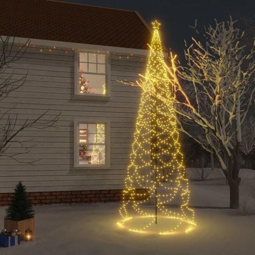 6090177602903 - Longziming - Weihnachtsbaum mit Metallpfosten 1400 LEDs 5 m Warmweiß