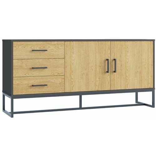 3760313248199 - Concept-usine - Industrielles Sideboard mit 3 Schubladen detroit