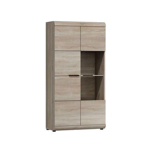 5905351215965 - Vitrine lirya C80 Vitrienenschrank teilverglast Eiche Sonoma led - Furnix