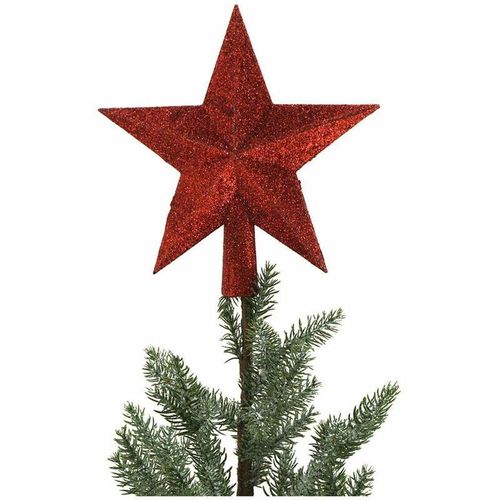 4251699868174 - Buri - Weihnachtsdeko Weihnachtsbaumkugeln Baumschmuck Weihnachtsbaumspitze Aufhänger - 13 = Spitze Stern rot