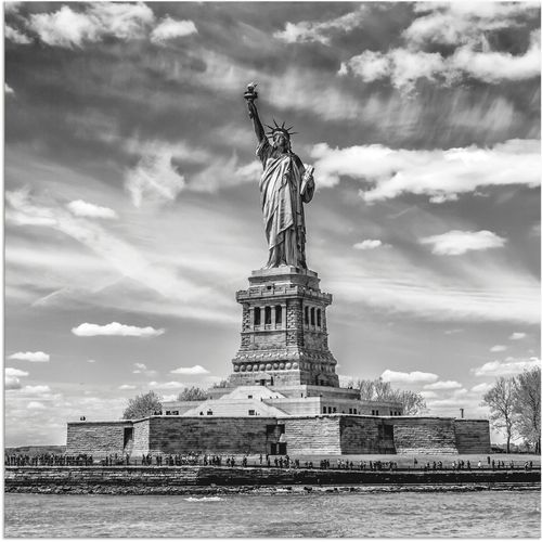 4062144121115 - Wandbild ARTLAND New York City Freiheitsstatue Bilder Gr B H 40 cm x 40 cm Alu-Dibond-Druck Amerika 1 St schwarz Bild Kunstdruck Leinwandbild Kunstdrucke Bilder als Alubild Leinwandbild Wandaufkleber oder Poster in versch Größen