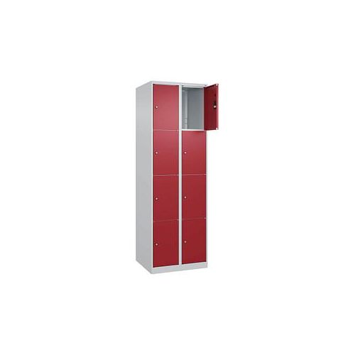 4067521350454 - Schließfachschrank Classic Plus lichtgrau rubinrot 080000-204 S10001 8 Schließfächer 600 x 500 x 1850 cm 4067521350454 C+P-