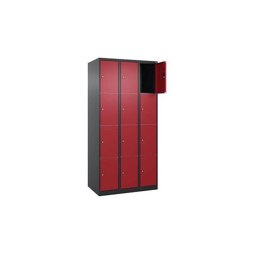 4068427434507 - Schließfachschrank Classic Plus rubinrot schwarzgrau 080000-304 S10030 12 Schließfächer 900 x 500 x 1850 cm 4068427434507 C