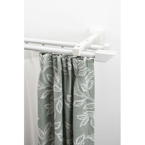 9002777396639 - Gardinenschiene GARESA Cubus Quadros Innenlauf Gardinenstangen Gr L 590 cm 1 St 2 läufig weiß Gardinenschienen Innenlauf-Vorhanggarnitur verlängerbar Holz-Aluminium