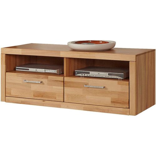 4068222664932 - Lowboard HOME AFFAIRE Logo Sideboards Gr B H T 130 cm x 45 cm x 42 cm Holzwerkstoff eichefarben (Korpus)   Massivholz Eiche (Front) braun (eiche teilmassiv) Lowboards Breite 130 cm