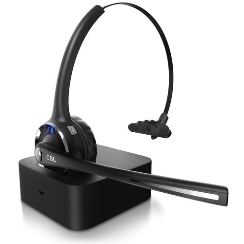 4062861808511 - CSL Mono Bluetooth Headset mit Ladestation Kopfhörer mit flexiblem Mikrofon Multipoint kabellos leicht freisprechen Chat Callcenter Meeting 4062861808511 - CSL Mono Bluetooth Headset mit Ladestation Kopfhörer mit flexiblem Mikrofon Multipoint kabellos leicht freisprechen Chat Callcenter Meeting