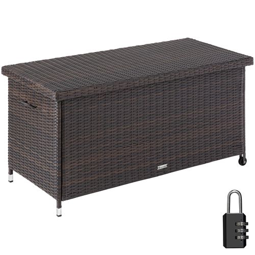 4061173205186 - tectake® Auflagenbox 270 l mit Rattangeflecht komfortable Hubautomatik 121 x 56 x 60 cm