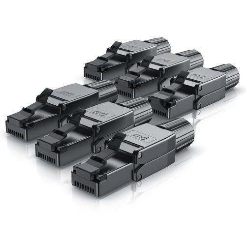 4062861841570 - Primewire 6x Netzwerk-Adapter RJ-45 (Ethernet) zu Netzwerkkabel Netzwerkstecker RJ45 CAT 8 - Gigabit Ethernet LAN Kabel - 40 Gbit s schwarz