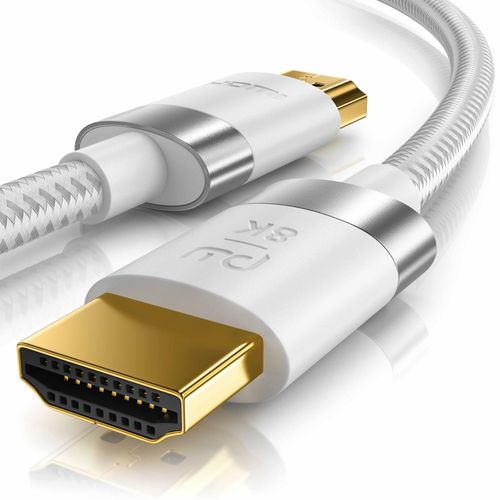 4062861843932 - Primewire - 10m High Speed 8K HDMI Kabel 21 mit Ethernet ARC 3D 4K Ultra HD 7680x4320 @ 120 Hz PS4 360 TV OLED PC Laptop Beamer Monitor - Weiß Silber 4062861843932 - Primewire - 10m High Speed 8K HDMI Kabel 21 mit Ethernet ARC 3D 4K Ultra HD 7680x4320 @ 120 Hz PS4 360 TV OLED PC Laptop Beamer Monitor - Weiß Silber