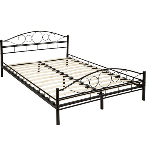 4061173210111 - tectake® Metallbett mit Lattenrost im romantischen Design - 200 x 140 cm schwarz schwarz 4061173210111 - tectake® Metallbett mit Lattenrost im romantischen Design - 200 x 140 cm schwarz schwarz
