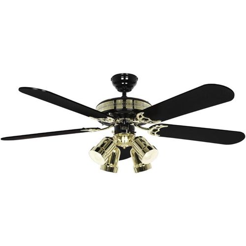 4024397340507 - CasaFan Black Magic Deckenventilator (Ø) 132 cm Flügelfarbe Schwarz Messing (poliert) Gehäusefarbe (Details) Schwarz 4024397340507 - CasaFan Black Magic Deckenventilator (Ø) 132 cm Flügelfarbe Schwarz Messing (poliert) Gehäusefarbe (Details) Schwarz