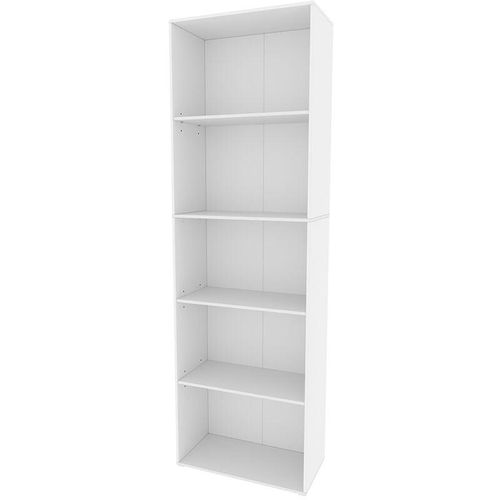 4066731269242 - Livinity Bücherregal Bob 190 x 60 cm Weiß Wohnzimmer Standregal mit 5 Fächern