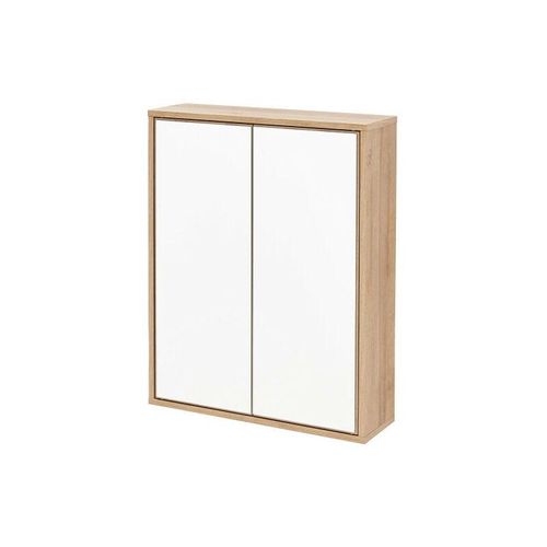 4008033846325 - FACKELMANN Spiegelschrank FINN   Badschrank mit Push-to-Open   Maße (B x H x T) ca 60 x 75 x 205 cm   Schrank fürs Bad mit 2 Türen   Korpus Braun