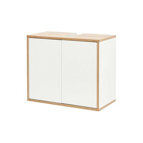 4008033846035 - FACKELMANN Waschbeckenunterschrank FINN   Badschrank mit Push-to-Open   Maße (B x H x T) ca 60 x 50 x 305 cm   Schrank fürs Bad mit 2 Türen  