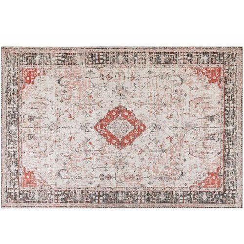 4255664815835 - Beliani - Teppich aus Baumwolle Polyester 200 x 300 cm Rot und Beige Orientalisches Muster Vintage Wohndekor