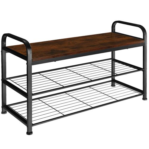 4061173205926 - tectake® Schuhregal Industrial Style Ablage und 2 Gitterablagen 91 x 36 x 55 cm 4061173205926 - tectake® Schuhregal Industrial Style Ablage und 2 Gitterablagen 91 x 36 x 55 cm