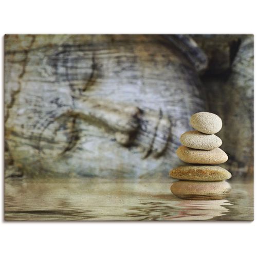 4055327244244 - Wandbild ARTLAND Wassertempel Bilder Gr B H 60 cm x 45 cm Leinwandbild Zen 1 St braun Bild Kunstdruck Poster Bilder als Leinwandbild Wandaufkleber oder in versch Größen