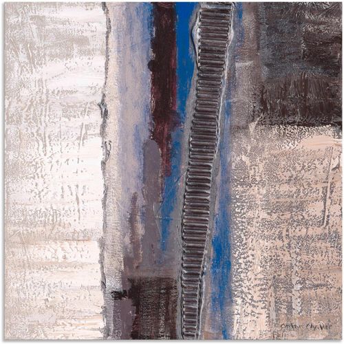 4057738387008 - Wandbild ARTLAND Blau-silber Abstrakt I Bilder Gr B H 40 cm x 40 cm Alu-Dibond-Druck Muster 1 St blau Bild Poster Bilder als Alubild Leinwandbild Wandaufkleber oder in versch Größen