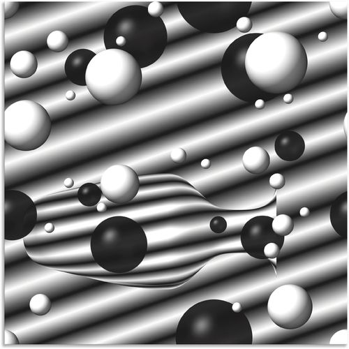 4062144616376 - Wandbild ARTLAND Bälle und Karaffe monochrom Bilder Gr B H 30 cm x 30 cm Alu-Dibond-Druck Muster quadratisch 1 St schwarz Kunstdrucke als Alubild Leinwandbild Wandaufkleber oder Poster in versch Größen