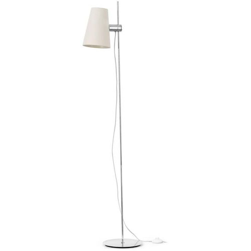 8421776113473 - Faro 29998 Stehleuchte lupe E27 15W Stahl Chrom Textil Beige L25cm H150cm dimmbar