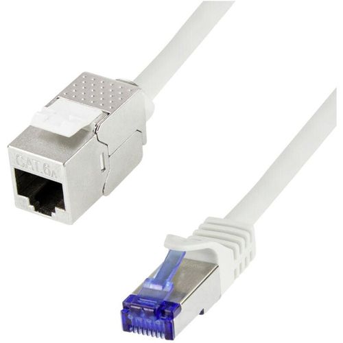 4052792064056 - CC5092S RJ45 Netzwerkkabel Patchkabel cat 6a s ftp 10 m Grau mit Rastnasenschutz 1 St - Logilink