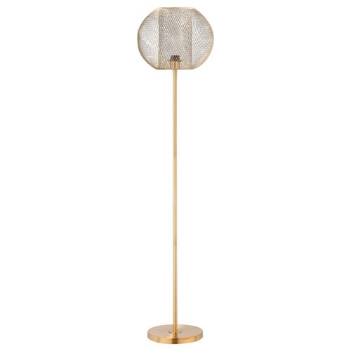 4251774930888 - Stehleuchte mit Netz-Lampenschirm gold Ø35 x 150H cm Stehleuchte Stehlampe für Wohnzimmer Stehlampe Lampe Leuchte