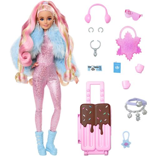 0194735154227 - Barbie - Barbie Extra Fly Barbie-Puppe mit Winterkleidung