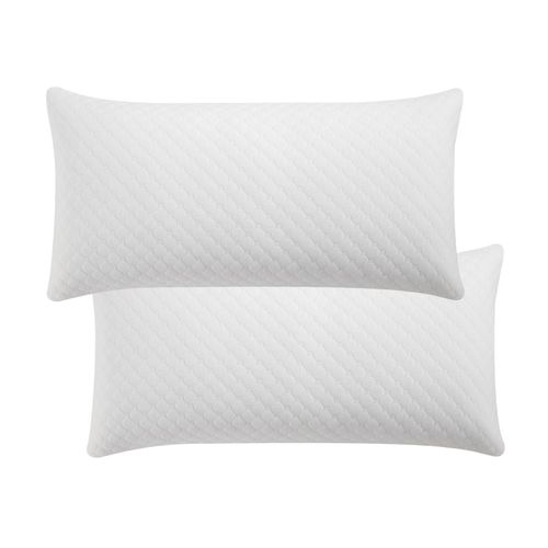 4262437182049 - Kissen 40x80 cm für Bett - 2er Set Kopfkissen mit Memory-Foam Füllung anpassbar - Weiß