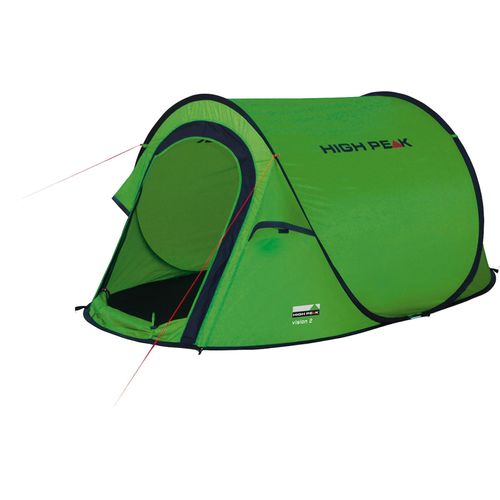 4001690101080 - Wurfzelt HIGH PEAK Vision 2 Zelte Gr B H L 140 cm x 100 cm x 235 cm grün (grün anthrazit) Wurfzelte