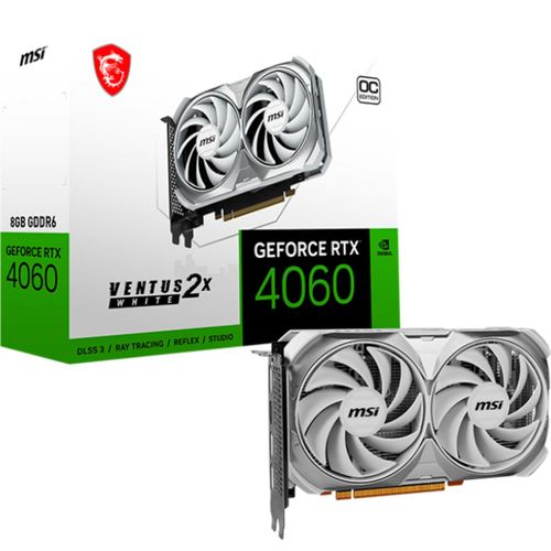 4711377129480 - Grafikkarte Nvidia GeForce RTX 4060 VENTUS 2X WHITE OC 8 GB GDDR6-RAM PCIe x8 HDMI® DisplayPort Übertaktet   Overclocked Vulkan NVIDIA G-Sync