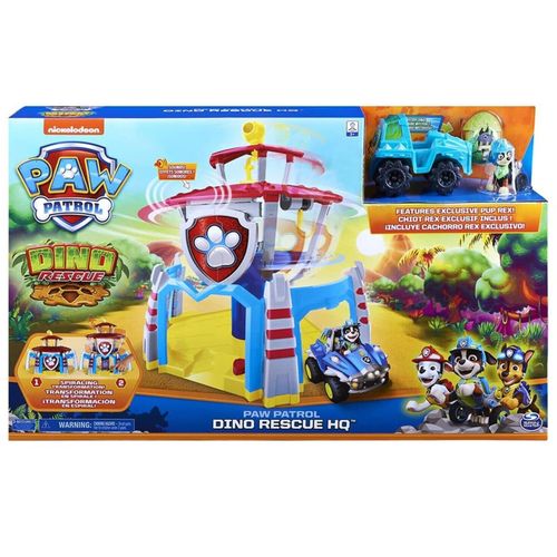 0778988319994 - PAW Patrol Dino Rescue Hauptquartier-Spielset mit Geräuschen sowie exklusiver Rex-Figur und Fahrzeug Spielzeug Kinder ab 3 Jahren Kleinkinder