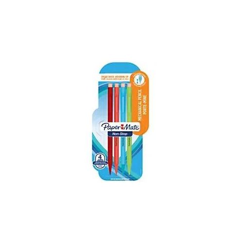 3501179061221 - Paper Mate Non Stop-Druckbleistift | 07 mm | HB 2 | Schaft in sortierten Neonfarben | 4 Stück