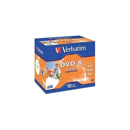 0023942435211 - Verbatim® DVD-R printable (Tinte) bis 16fach 47 GB 120 min 10 Jewelcases