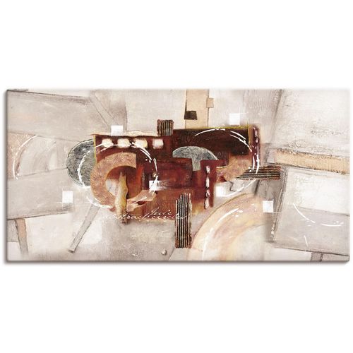 4059745885553 - Wandbild ARTLAND Abstrakte Kreise Bilder Gr B H 150 cm x 75 cm Leinwandbild Gegenstandslos 1 St braun Bild Metallbild Metallbilder Bilder als Alubild Leinwandbild Wandaufkleber oder Poster in versch Größen