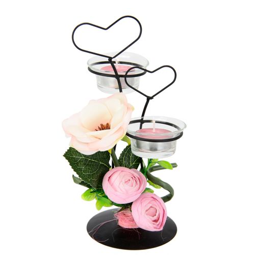 4019844780982 - Teelichthalter IGEA Rose Kerzenhalter Gr B H 10 cm x 24 cm rosa Kerzenhalter Glas Kunststoff Metall 4019844780982 - Teelichthalter IGEA Rose Kerzenhalter Gr B H 10 cm x 24 cm rosa Kerzenhalter Glas Kunststoff Metall