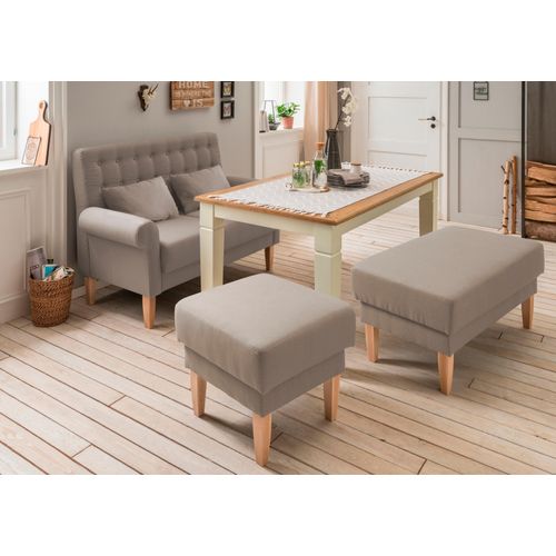 4029686809468 - Hocker HOME AFFAIRE Scalea Gr B H T 55 cm x 51 cm x 55 cm Struktur fein grau (taupe) Home Affaire mit Federkern-Polsterung