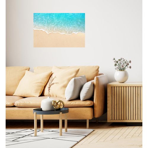 4067437104530 - QUEENCE Wandsticker Beach Wandtattoos Selbstklebend kinderleichte Anbringung Gr B H T 150 cm x 100 cm x 01 cm Meer-Sand-Strand blau (türkis) Wandtattoos Natur