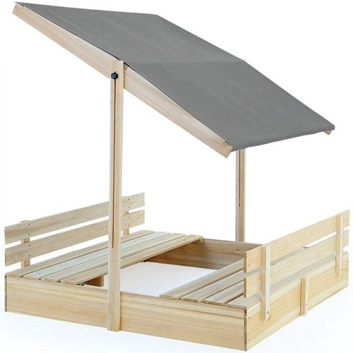 4251777202951 - Sandkasten verschiedene Größen Sonnendach UV-Schutz 50+ Sandbox Abdeckung Kinder Outdoor Sandkiste Imprägniert Sand Garten Holz Bodenvlies Toni