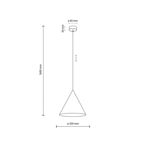 5906135100088 - Hängeleuchte Cono weiß Ø 25 cm Stahl einflammig