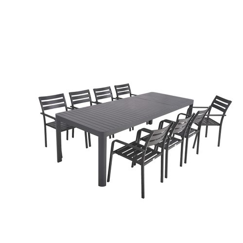 4041908125293 - Alu Tischgruppe AMIRA Set 03 9-tlg Garten Sitzgruppe Outdoor Grau Metall Möbel 4041908125293 - Alu Tischgruppe AMIRA Set 03 9-tlg Garten Sitzgruppe Outdoor Grau Metall Möbel