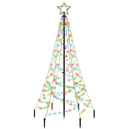 8720287018216 - Vidaxl - LED-Weihnachtsbaum mit Erdnägeln Mehrfarbig 200 LEDs 180 cm Mehrfarbig