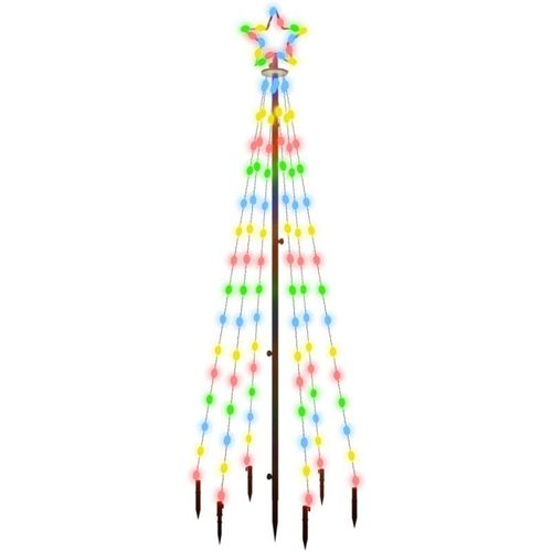 8720287018056 - Vidaxl - LED-Weihnachtsbaum mit Erdnägeln Mehrfarbig 108 LEDs 180 cm Mehrfarbig