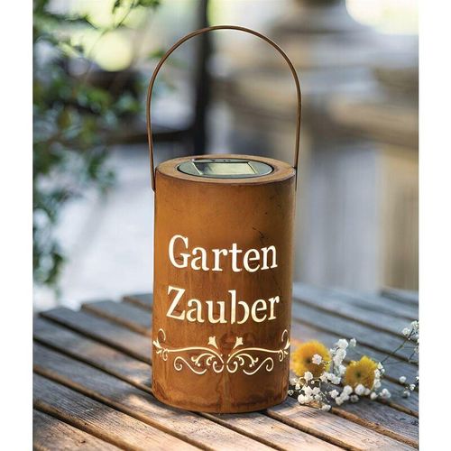 4260772027490 - Dekoleidenschaft - Solar led Laterne Gartenzauber aus Metall mit Echtrost Finish Gartenlaterne Hängelaterne Tischleuchte Solarleuchte