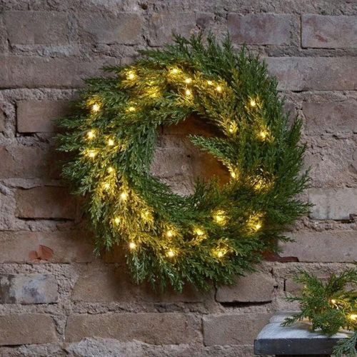 7391482058072 - Led Lichterkranz Thuja in Grün 09W IP44 - green - Star Trading