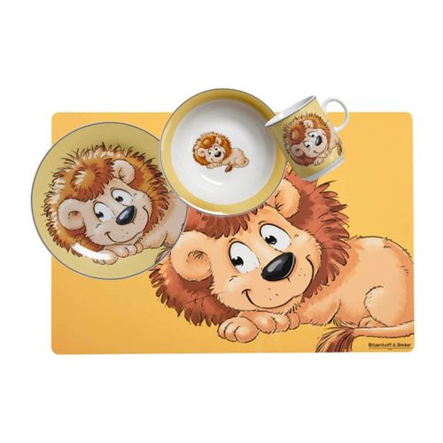 4260762064474 - Kindergeschirr + Tischmatte Happy Zoo 4er Set