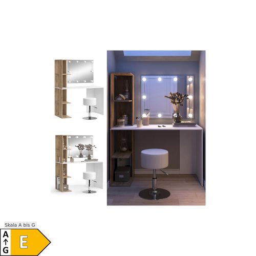 4066731412167 - Schminktisch Tower Weiß Sonoma 1222 cm mit Beleuchtung und Hocker Vicco 4066731412167 - Schminktisch Tower Weiß Sonoma 1222 cm mit Beleuchtung und Hocker Vicco
