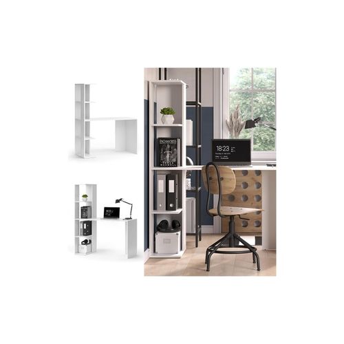 4066731412075 - Schreibtisch Tower Weiß 1222 x 552 cm mit 4 Fächern Vicco