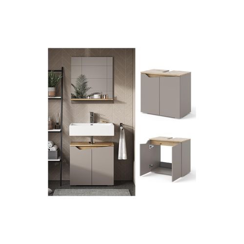 4066731405800 - Waschbeckenunterschrank Marelle Greige Eiche 60 x 575 cm mit 2 Türen 4066731405800 - Waschbeckenunterschrank Marelle Greige Eiche 60 x 575 cm mit 2 Türen